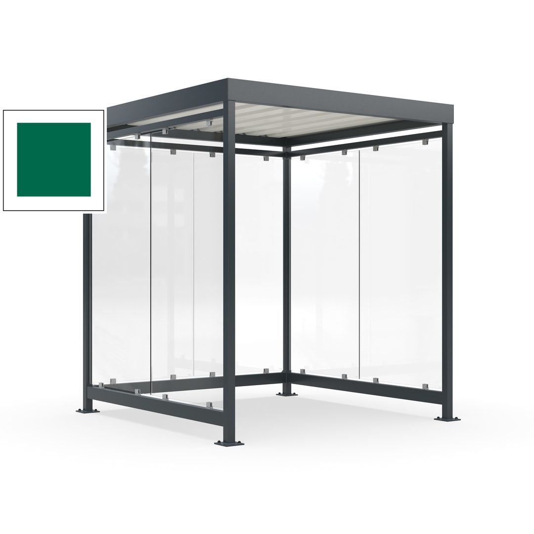 Raucherunterstand, Bushaltestelle, 6-7 Personen, 6 Wände, 2.510 x 2.165 x 2.165 mm (HxBxT), Achatgrau