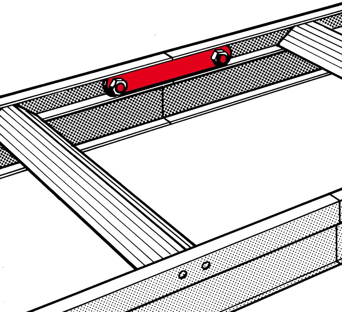 Dachleiter - Aluleiter - 7 Sprossen - Länge 1.950 - Hymer - Alu-natur