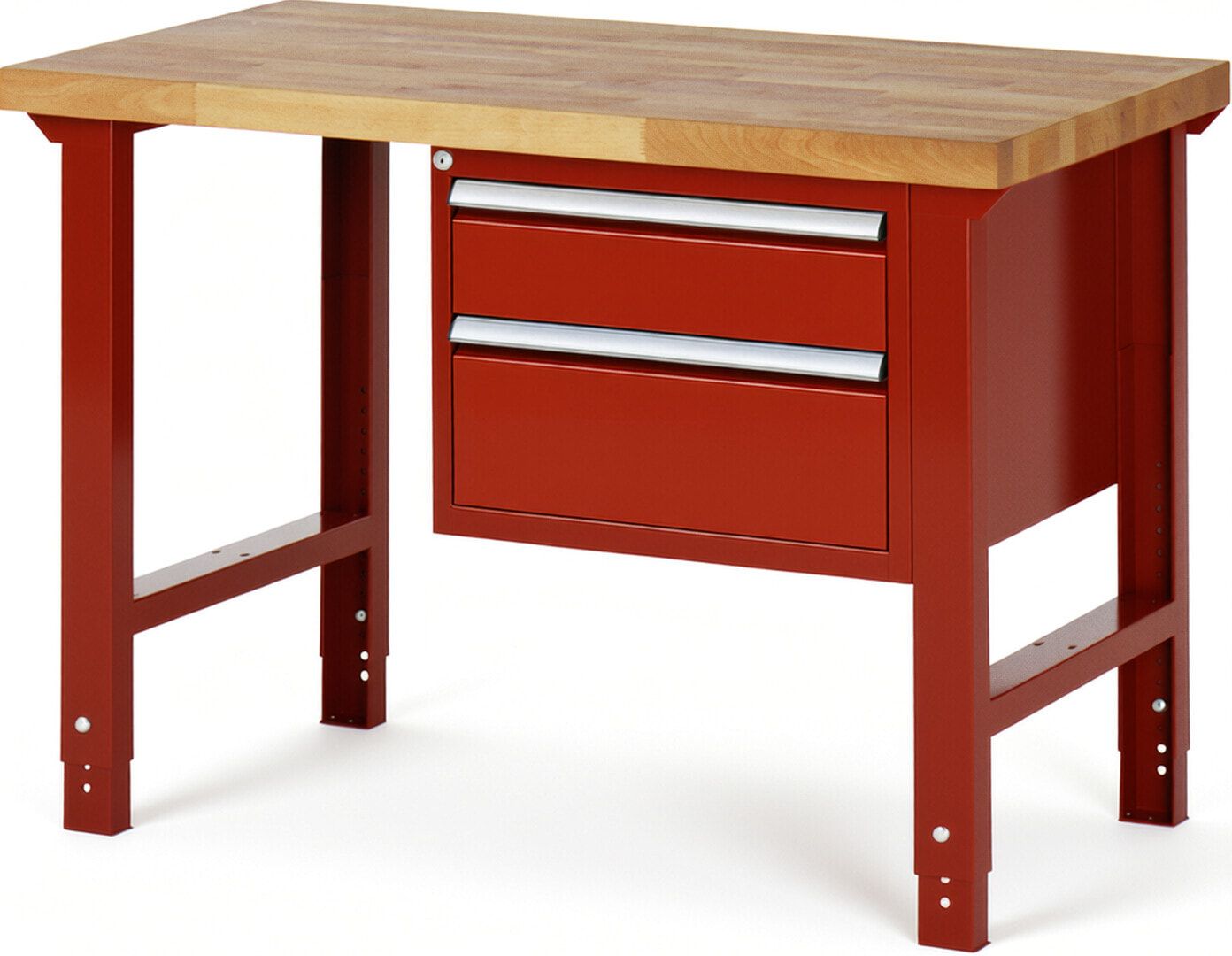 Werkbank - 2 Schubladen - Teilauszug - 150:1 / 210:1 - Höhe 790-1.140 mm - 1.250 x 700 mm (BxT) - 750 kg - Buche - Anthrazitgrau