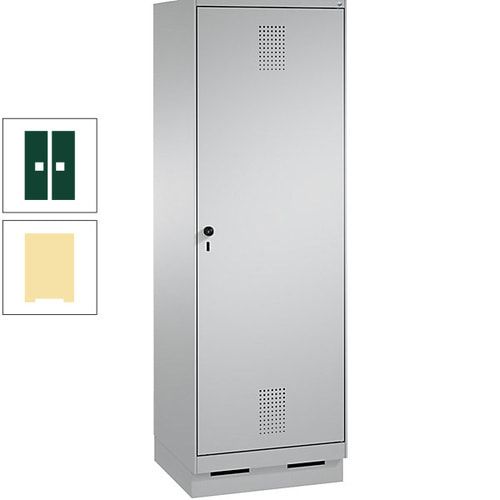 Doppel-Spind, Garderobenschrank, 1 Tür für 2 Abteile a 300 mm, Korpus anthrazitgrau, Türen anthrazitgrau, 1.800 x 600 x 500 mm (HxBxT)