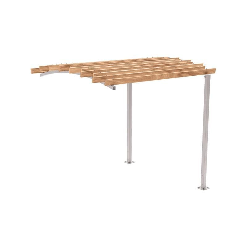 Pergola Fronterweiterung 1, Kiefer druckimprägniert Klasse 4, Stahlrohr 80x80 mm, 2.910 x 2.520 x 3.020 mm (HxBxT) fvz, beschichtet, Farbe Enzianblau