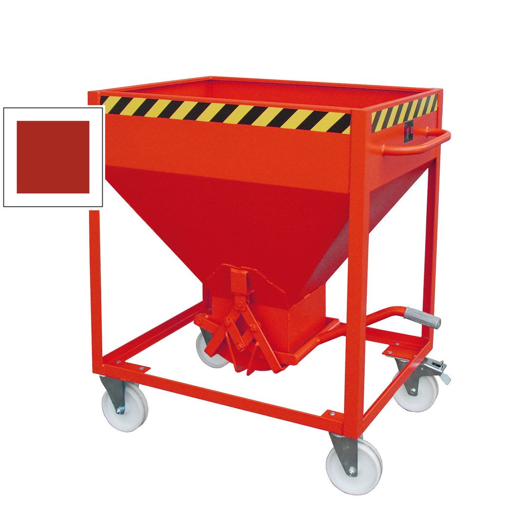 Silobehälter - 375 l - rollbar mit Scherenverschluss - 1.220 x 1.115 x 780 mm - feuerrot (RAL 3000)