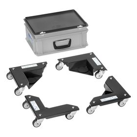Fetra - Eckenroller - 4 Stück - 150 kg/Stk. - m. Antirutsch-Auflage - anthrazitgrau