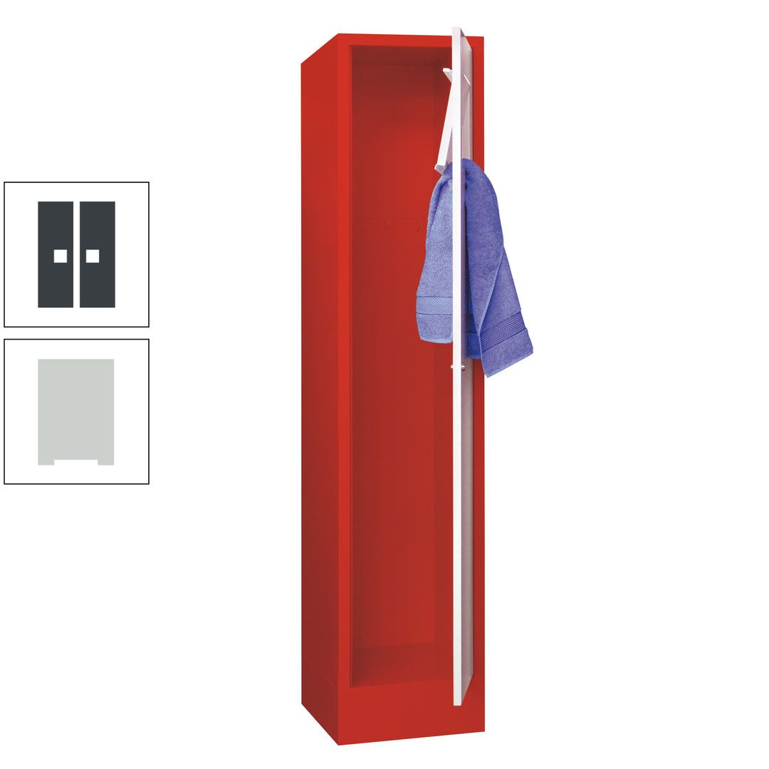 Wäschesammelschrank - 1.850 x 400 x 500 mm (HxBxT) - Sockel - Drehriegel - anthrazitgrau