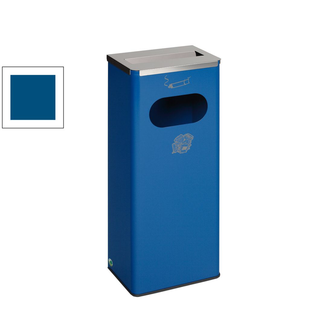 Ascher-Abfallsammler - Volumen 32 l - 760 x 310 x 220 mm (HxBxT) - Antik-silber, Struktur