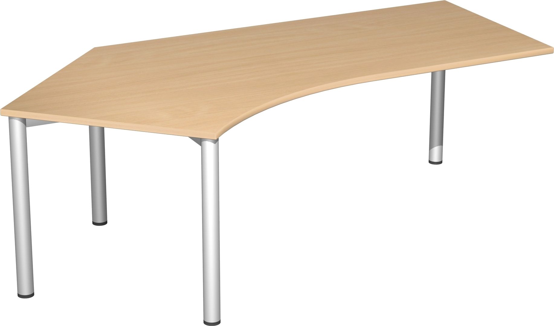 Winkel-Schreibtisch - Winkel links - 4-Fuß Flex - 720 x 2.166 x 1.130 mm (HxBxT) - Gestell anthrazit - Ahorn