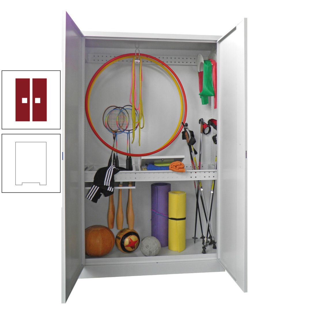 Sportschrank - Vollblechtüren - Variante 1 - 1.950x1.200x500 mm (HxBxT) - anthrazitgrau