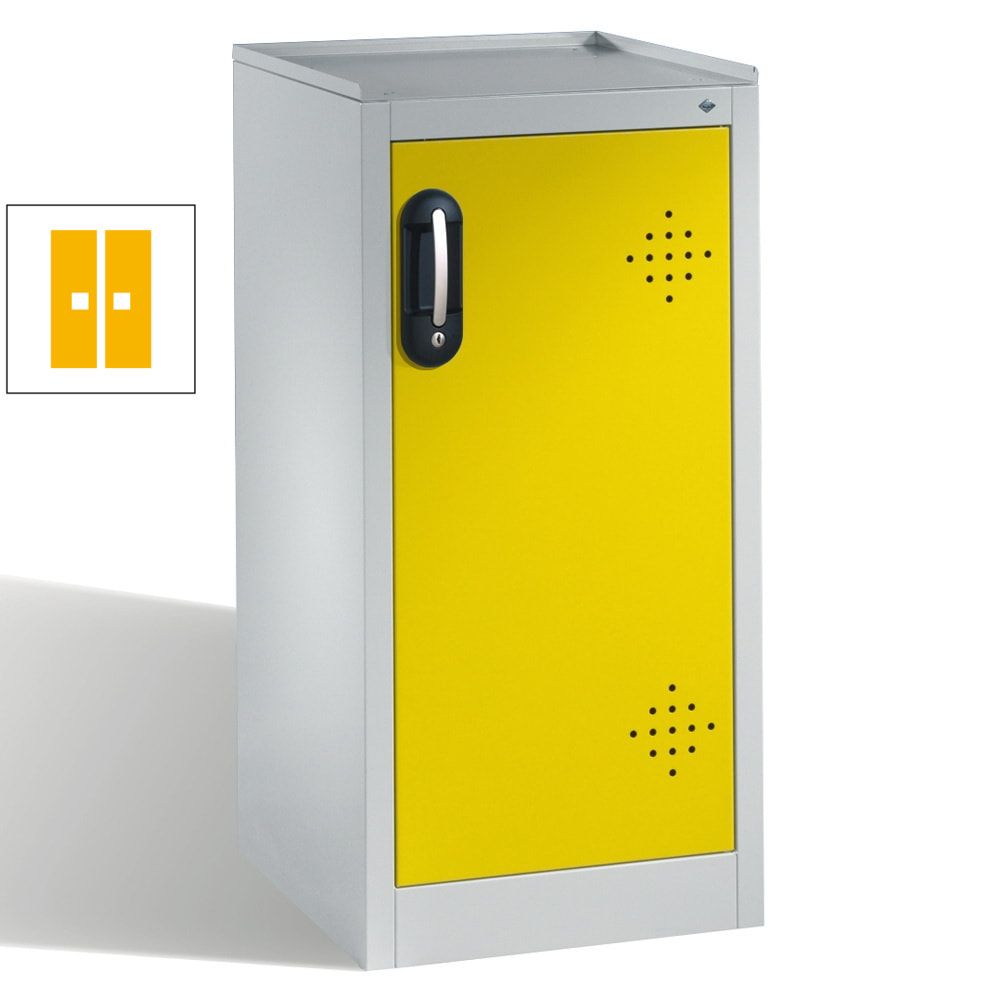 C+P Umweltschrank mit 2 Wannenböden, für wassergefährdende Stoffe, mit Flügeltür, 1.000 x 500 x 500 mm (HxBxT), Farbe lichtgrau