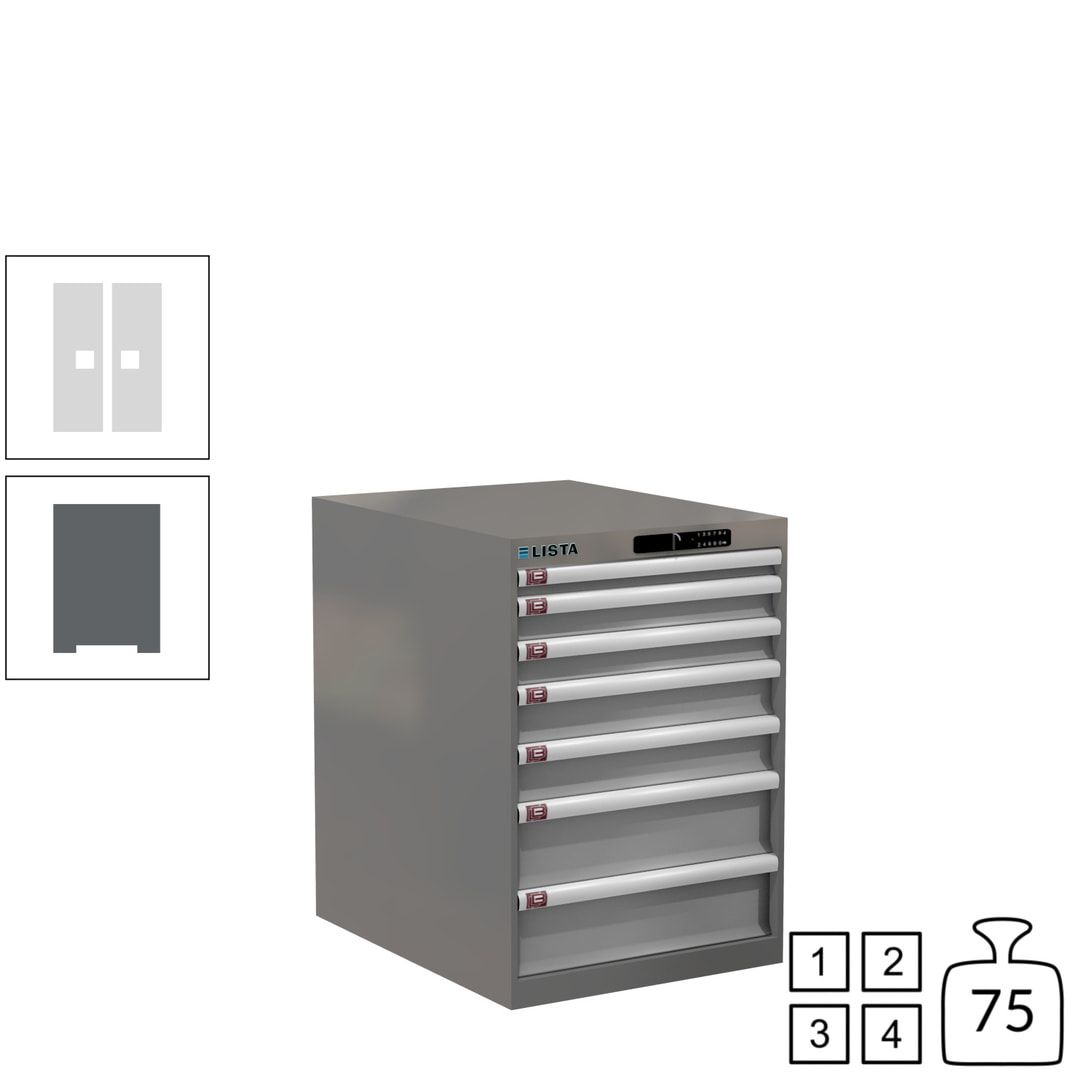 Lista Schubladenschrank - 14.354.010 - 800x564x725 mm (HxBxT) - 7 Schubladen - 75 kg - Key Lock - lichtblau (RAL 5012)