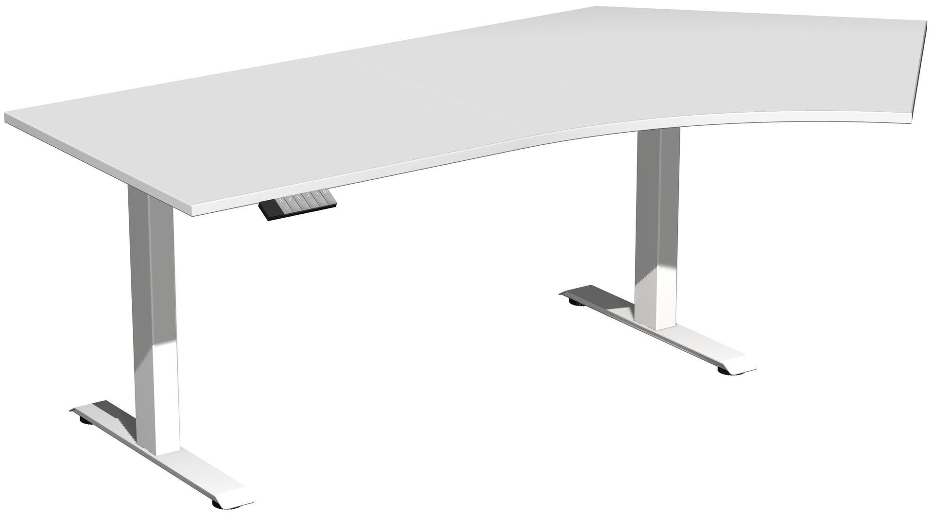 Winkelschreibtisch, Winkel rechts, Elevate Basic, elektronisch höhenverstellbar, 730 - 1.230 x 2.166 x 1.130 mm (HxBxT), Gestell anthrazit, Dekor Onyx