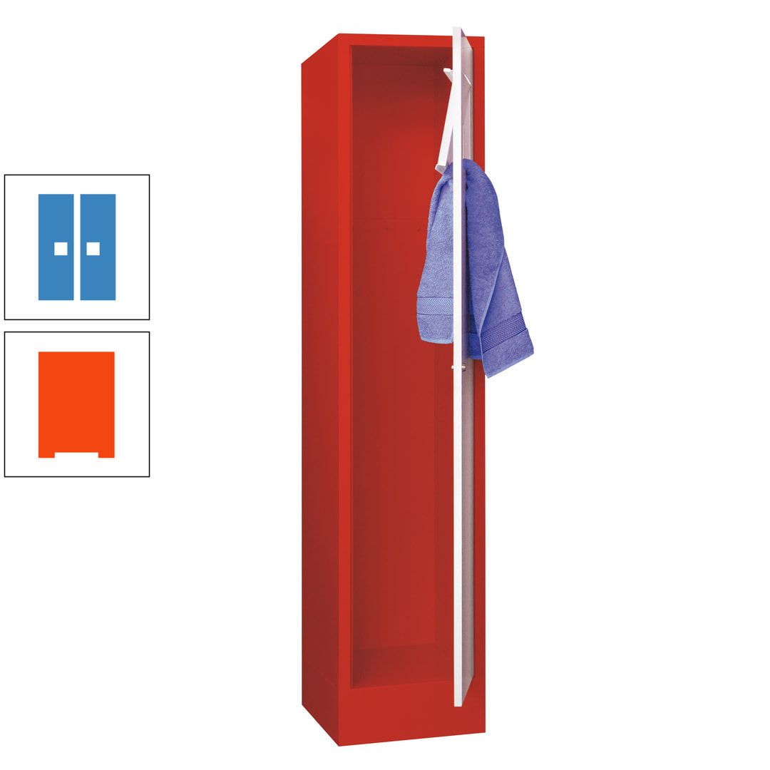 Wäschesammelschrank - 1.850 x 400 x 500 mm (HxBxT) - Sockel - Drehriegel - anthrazitgrau