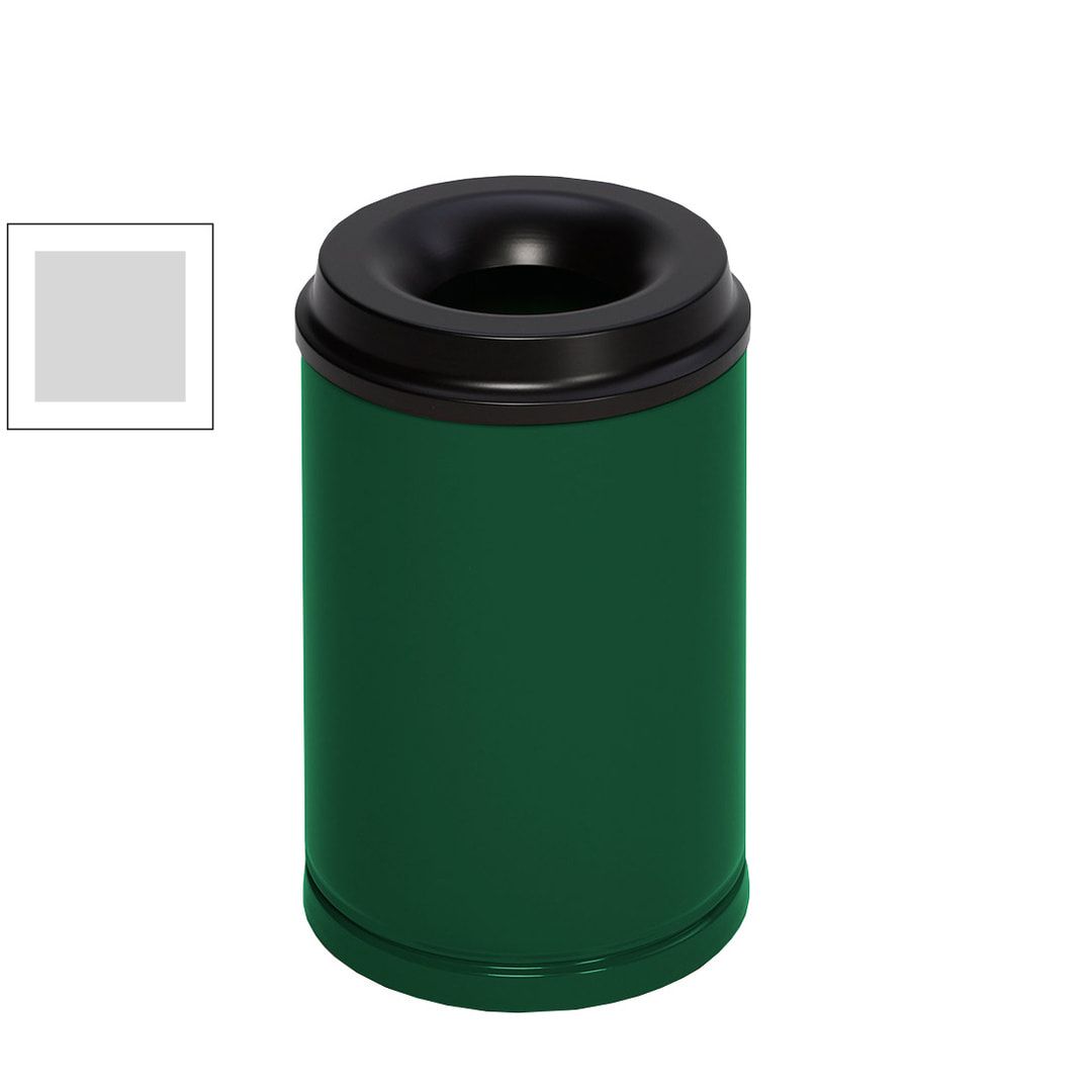 Edelstahl Papierkorb - feuersicher - Volumen 15 l - 370 x 250 x 250 mm (HxBxT) - 3 kg