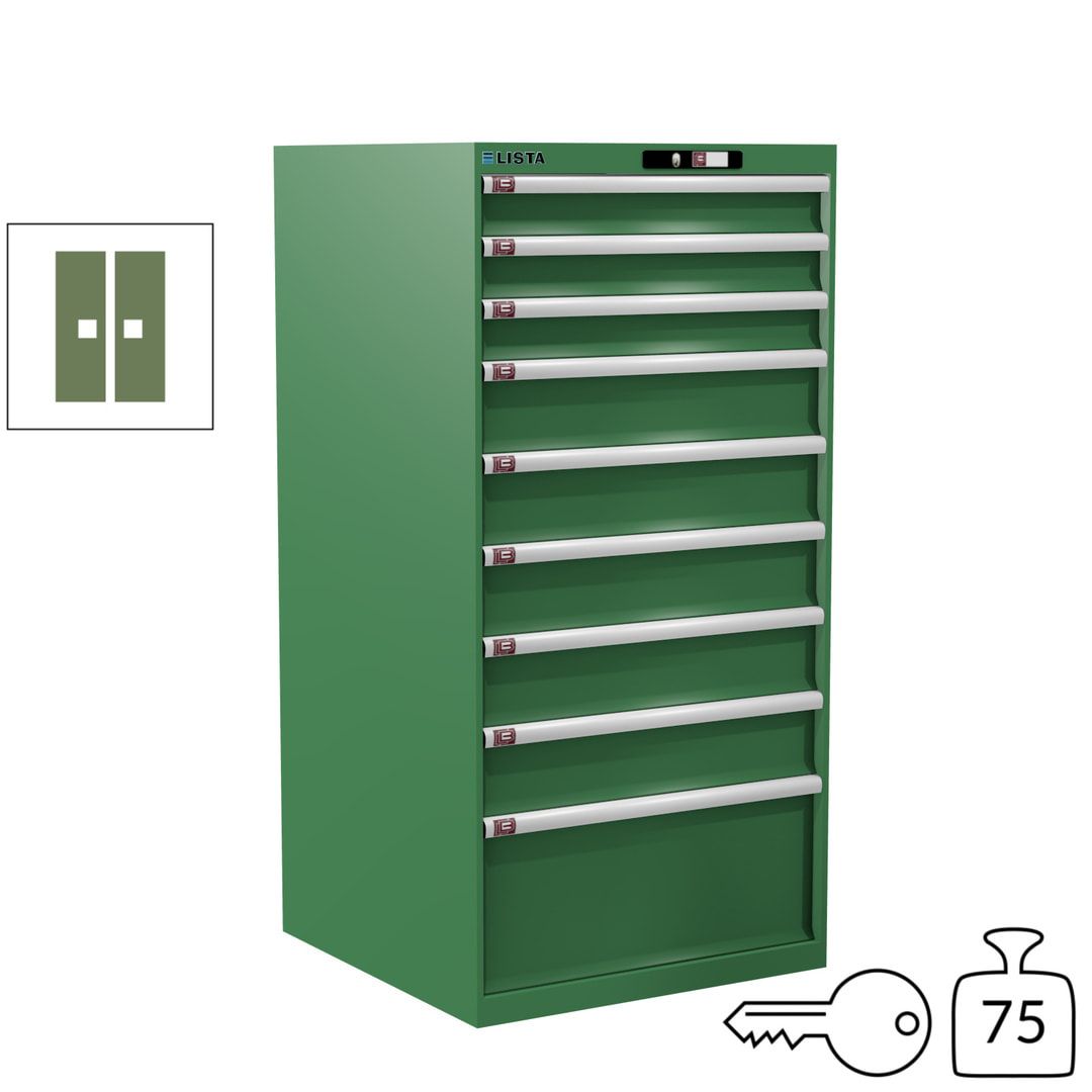 Lista Schubladenschrank - 13.106.010 - 1.450x717x725 mm (HxBxT) - 9 Schubladen - 200 kg - Key Lock - lichtblau (RAL 5012)