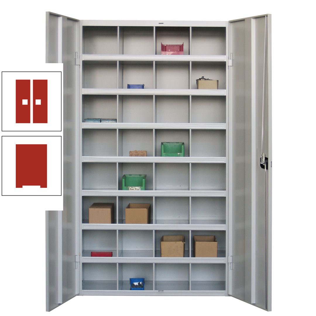 Fächerschrank - Sortierstation - Büroschrank - 32 Fächer - 1.800 x 1.000 x 530 mm (HxBxT) - Materialschrank - anthrazitgrau