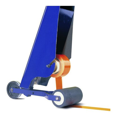 Bodenmarkiergerät, Set mit 2 Kleberollen, Schneidmesser und Schlagschnur, 75 mm Markierwagen, Hallenmarkierungen, Wegemarkierungen, Markierungsgerät