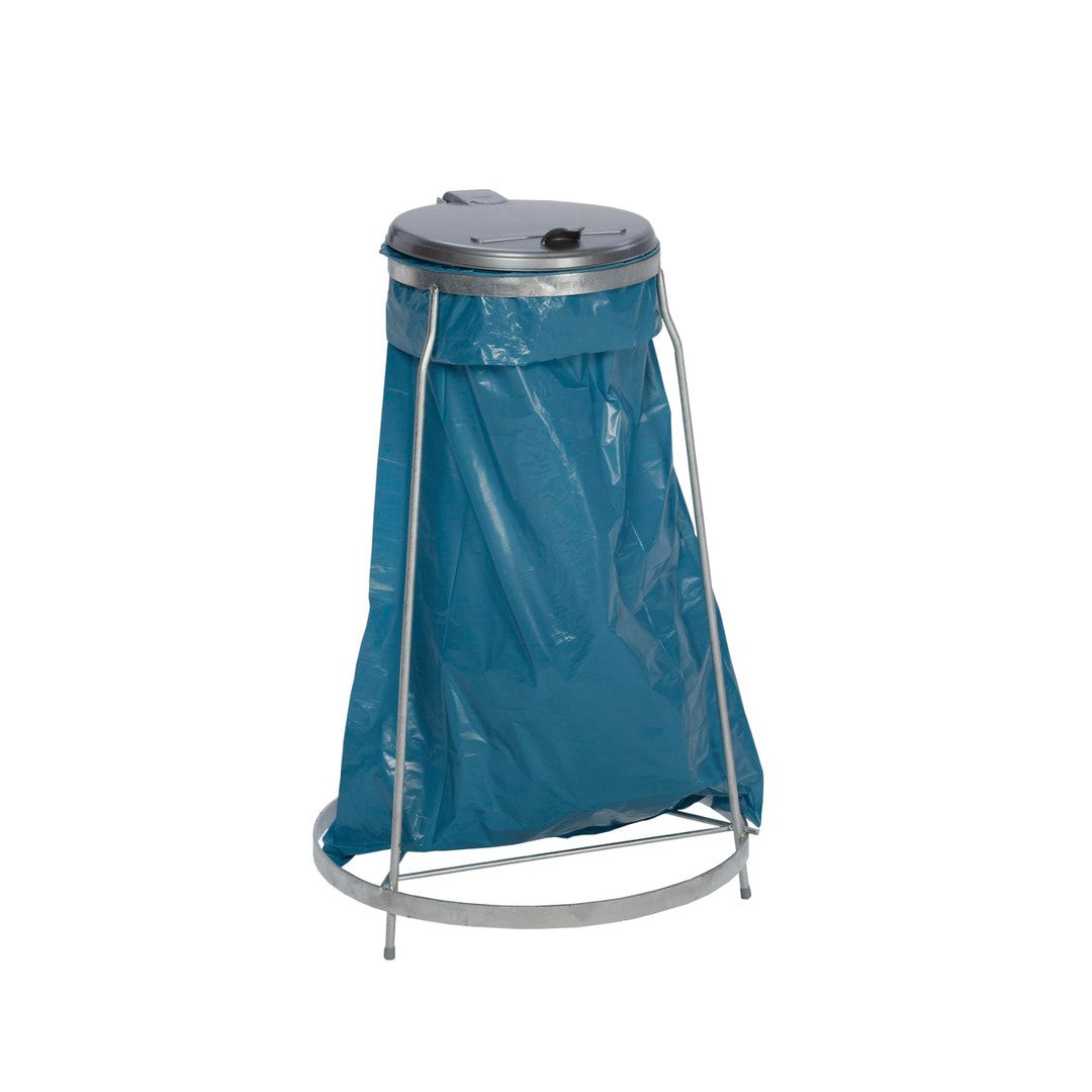 Müllsackständer - fahrbar - für 1 Kunststoffsack - 980 x 640 x 640 mm (HxBxT) - verzinkt