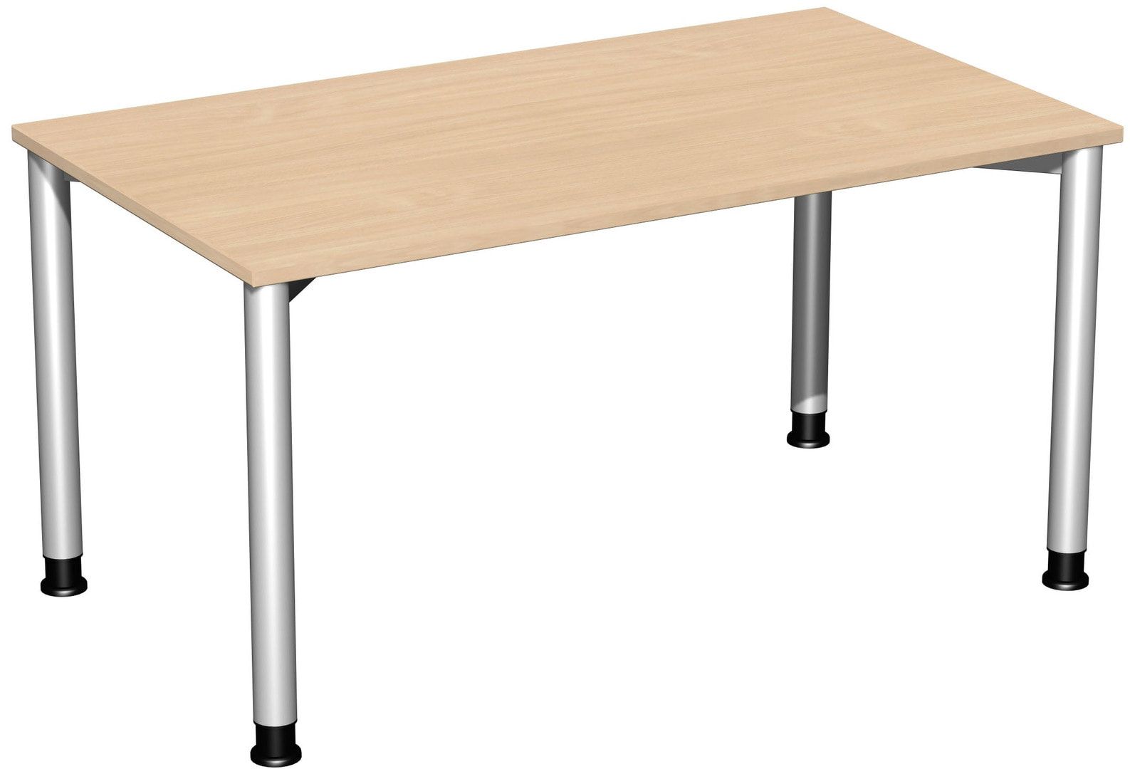 Schreibtisch - 4-Fuß Flex - Bürotisch - Höhe 680-800 mm - 1.000 x 800 mm (BxT) - Gestell anthrazit - Ahorn
