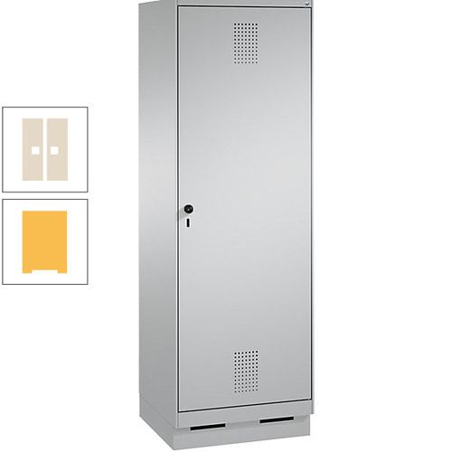 Doppel-Spind, Garderobenschrank, 1 Tür für 2 Abteile a 300 mm, Korpus anthrazitgrau, Türen anthrazitgrau, 1.800 x 600 x 500 mm (HxBxT)