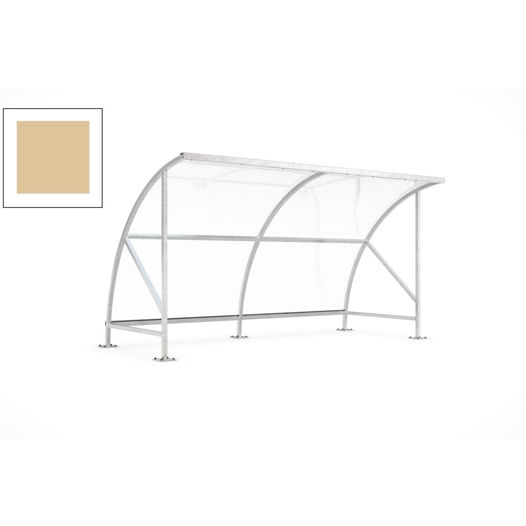 Fahrradunterstand - Fahrradgarage mit Bogendach - Stahl und Kunststoff - 2.290 x 4.130 x 2.100 mm (HxBxT) - Farbe Achatgrau