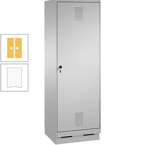 Doppel-Spind, Garderobenschrank, 1 Tür für 2 Abteile a 300 mm, Korpus anthrazitgrau, Türen anthrazitgrau, 1.800 x 600 x 500 mm (HxBxT)
