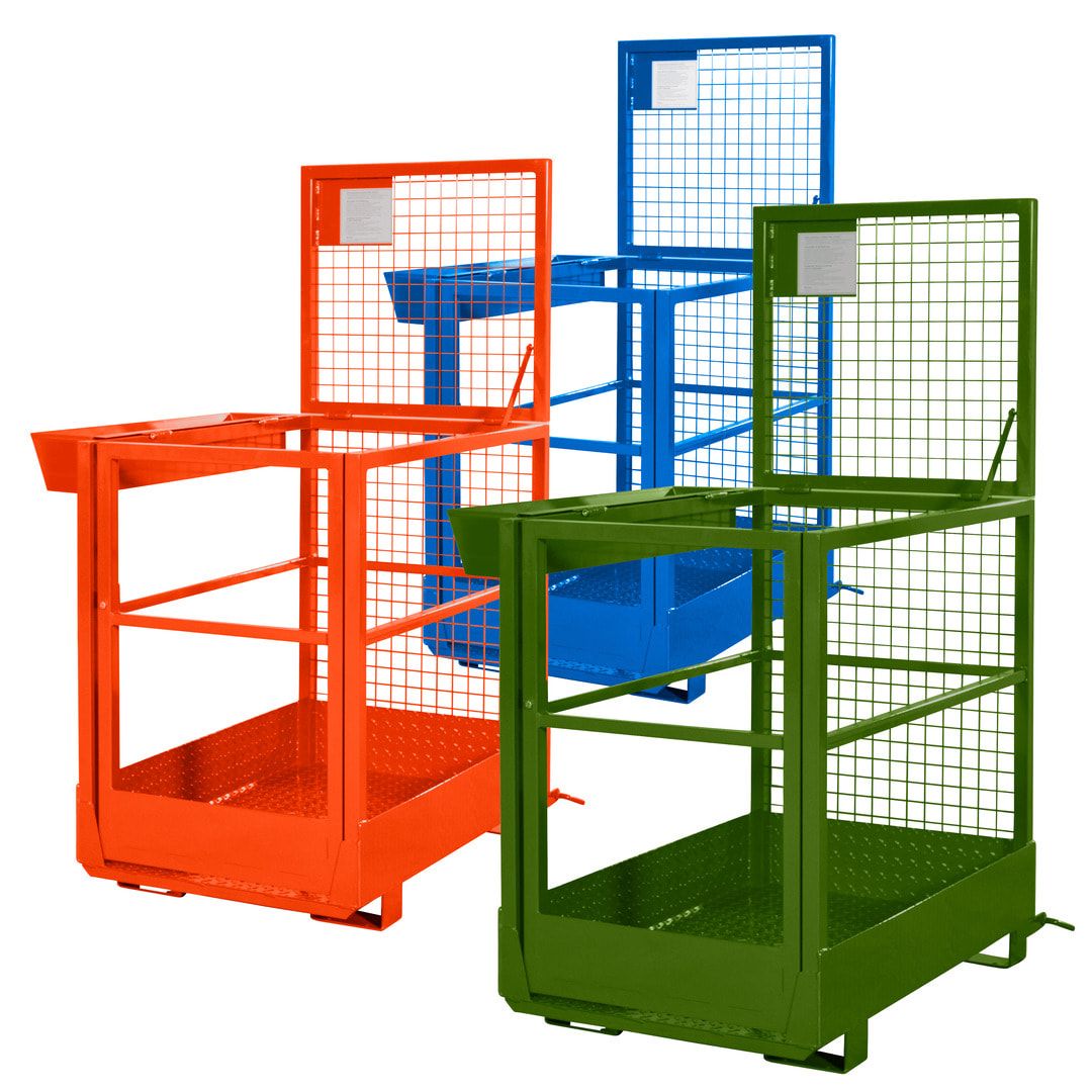 Arbeitskorb für Gabelstapler - Arbeitsbühne - Montagebühne - Staplerkorb - Traglast 300 kg - 1.910 x 800 x 1.200 mm - enzianblau