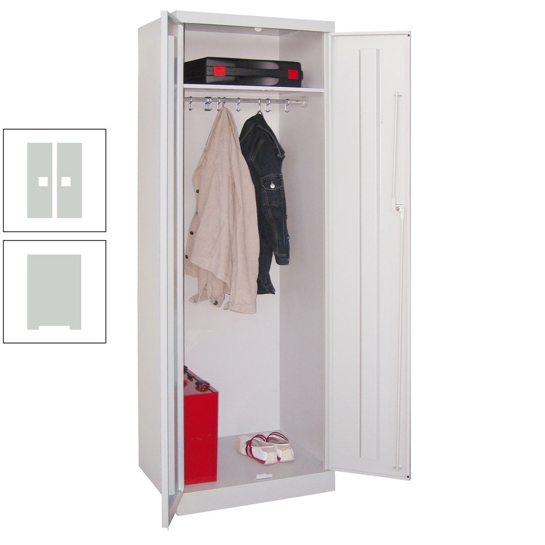 Garderobenschrank - 1 Fachboden - Kleiderstange - 1.800x600x500 mm (HxBxT) - Zylinderschloss - anthrazitgrau