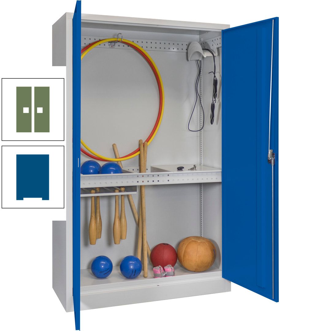 Sportschrank - Vollblechtüren - Variante 3 - 1.950x1.200x500 mm (HxBxT) - anthrazitgrau