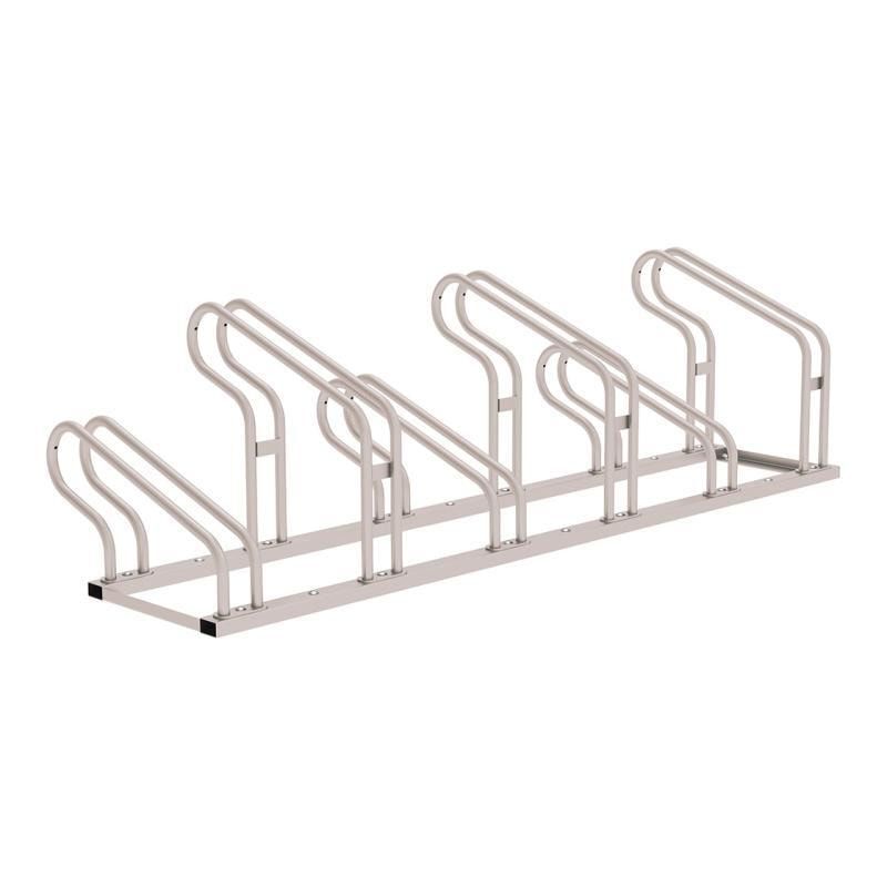 Fahrradständer, Stahl, feuerverzinkt, 6 Plätze, Vorderradhalterung, 527 x 1.900 x 558 mm (HxBxT), Farbe enzianblau