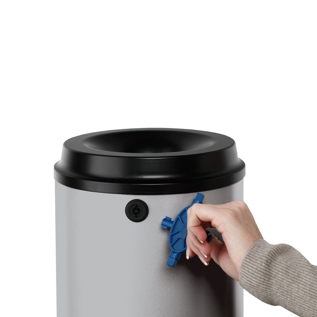 Papierkorb - Mülleimer - rund - Volumen 15 l - 390 x 250 x 250 mm (HxBxT) - Antik silber