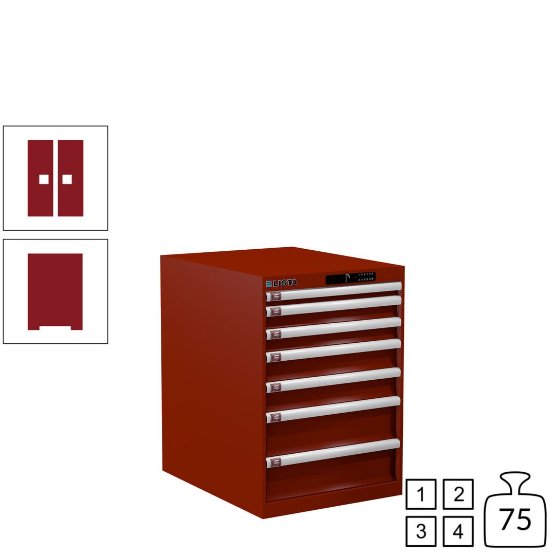 Lista Schubladenschrank - 14.354.010 - 800x564x725 mm (HxBxT) - 7 Schubladen - 75 kg - Key Lock - lichtblau (RAL 5012)