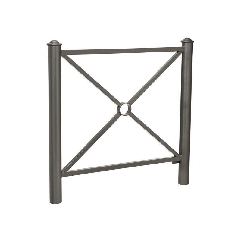 Geländer Kreuz und Kreis - 1.000 x 1.072 mm - Pfosten mit Helmkopf - Farbe enzianblau - Außengeländer Systemgeländer