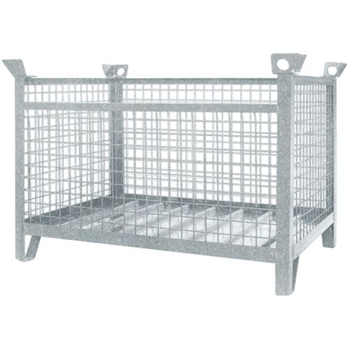 Eichinger Gitterbox-Stapelpalette, klappbar, Maße: 750 x 1.000 x 1.500 mm, Traglast 1.500 kg, 3-fach stapelbar, Inkl. Kranösen, Farbe anthrazitgrau