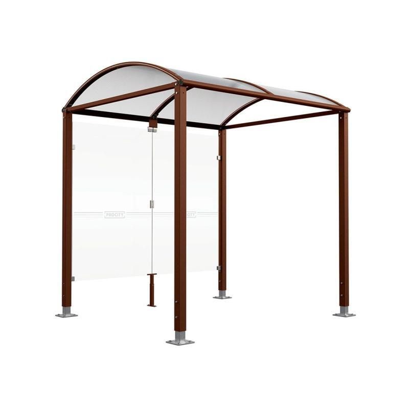 Fahrradunterstand, Fahrradüberdachung, Erweiterung, ESG, 2.635 x 2.500 x 2.090 mm (HxBxT), Bodenplatten, höhenverstellbar, Farbe enzianblau
