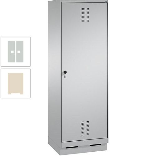 Doppel-Spind, Garderobenschrank, 1 Tür für 2 Abteile a 300 mm, Korpus anthrazitgrau, Türen anthrazitgrau, 1.800 x 600 x 500 mm (HxBxT)
