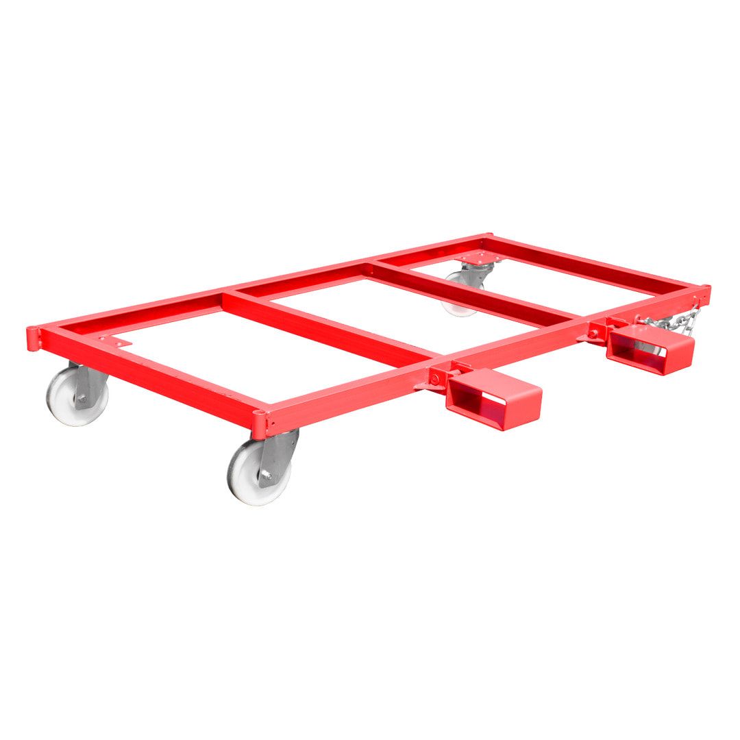 Langgutseitenwagen - Traglast 1.350 kg - Einfahrtaschen klappbar - 730 x 1.300 x 2.070 mm (HxBxT) - feuerrot