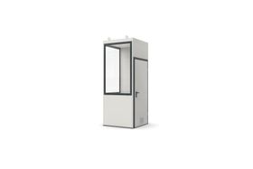 Bürocontainer, Aufsichtsstand, Meisterbüro, Lagerhallenbüro, mobil, für Innen, 1.045 x 1.045 mm (BxT), 1,09 qm, Fußboden wählbar