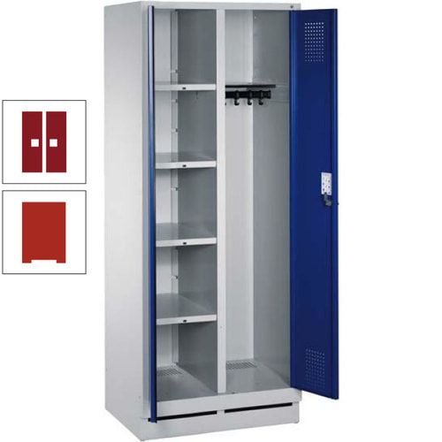 Mehrzweckschrank, Doppeltüren, Füße, 2 Abteile a 300 mm, Korpus anthrazitgrau, Tür anthrazitgrau, 1.800 x 600 x 500 mm (HxBxT)