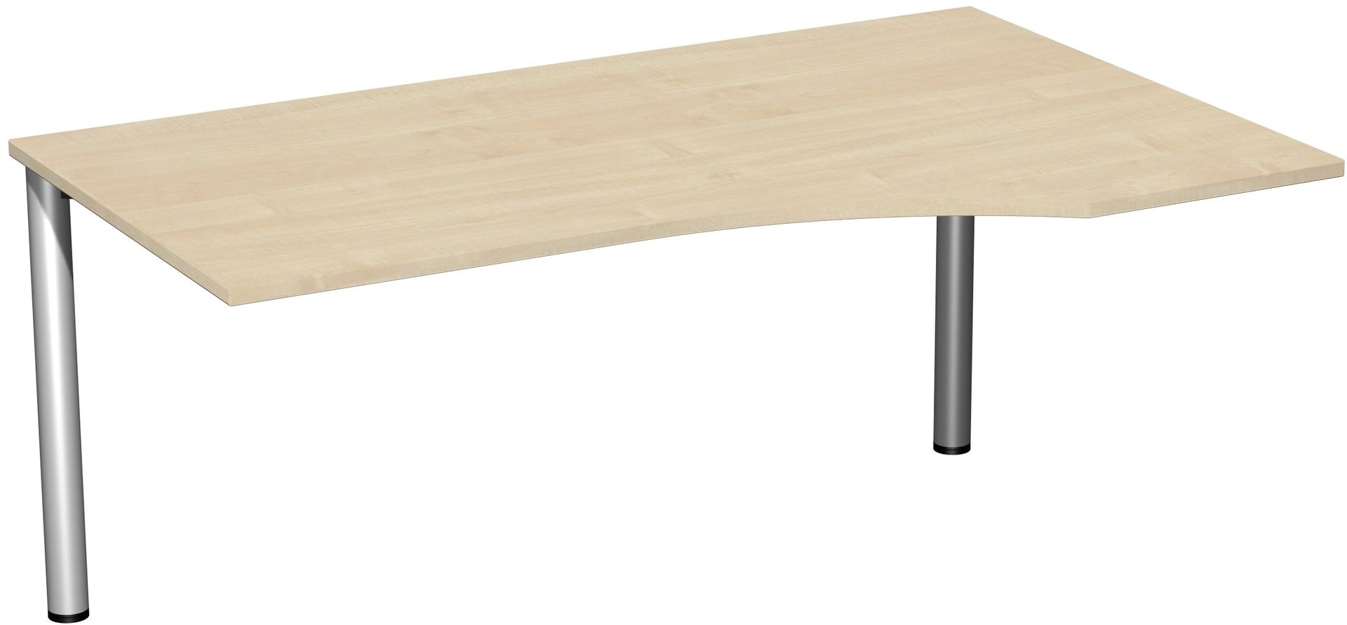 Eckschreibtisch - Ecke rechts - 4-Fuß Flex - 720 x 1.600 x 1.000 mm (HxBxT) - Gestell anthrazit - Ahorn