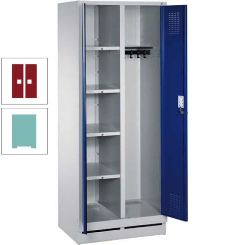 Mehrzweckschrank, Doppeltüren, Füße, 2 Abteile a 300 mm, Korpus anthrazitgrau, Tür anthrazitgrau, 1.800 x 600 x 500 mm (HxBxT)