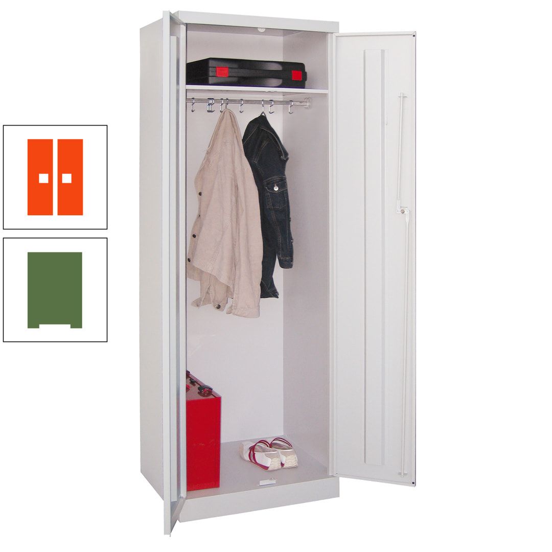 Garderobenschrank - 1 Fachboden - Kleiderstange - 1.800x600x500 mm (HxBxT) - Zylinderschloss - anthrazitgrau