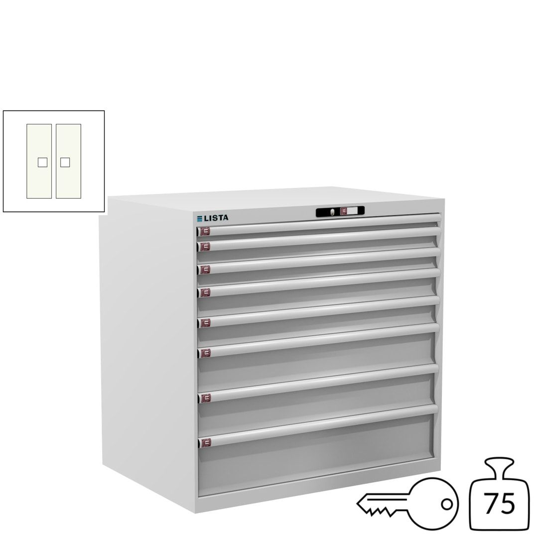 Lista Schubladenschrank - 12.541.010 - 1.000x1.023x725 mm (HxBxT) - 8 Schubladen - 200 kg - Key Lock - lichtblau (RAL 5012)