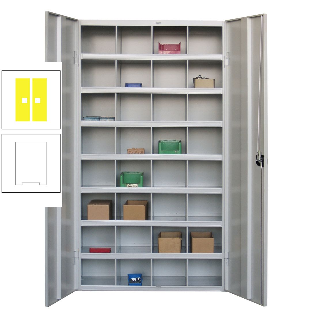 Fächerschrank - Sortierstation - Büroschrank - 32 Fächer - 1.800 x 1.000 x 530 mm (HxBxT) - Materialschrank - anthrazitgrau