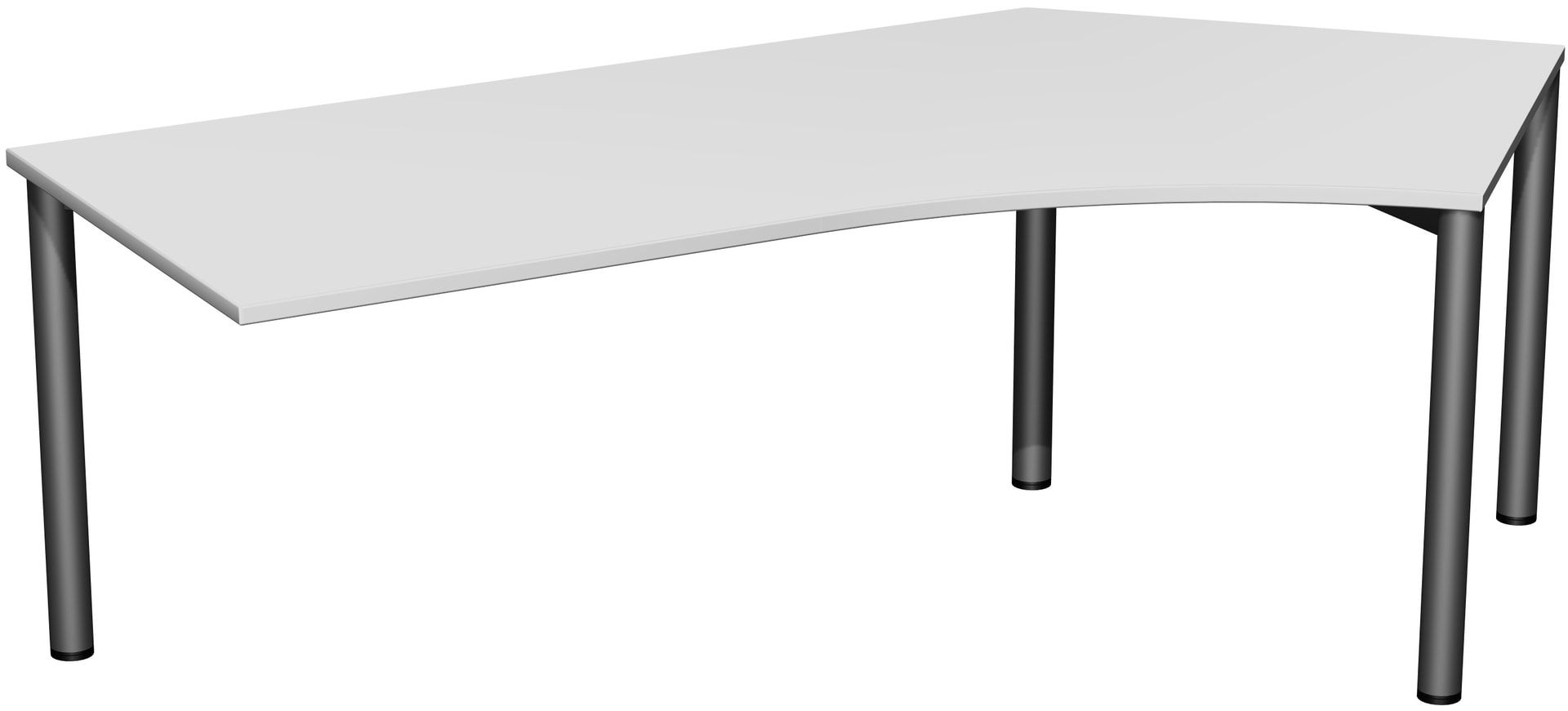 Winkel-Schreibtisch - Winkel rechts - 4-Fuß Flex - 720 x 2.166 x 1.130 mm (HxBxT) - Gestell anthrazit - Ahorn