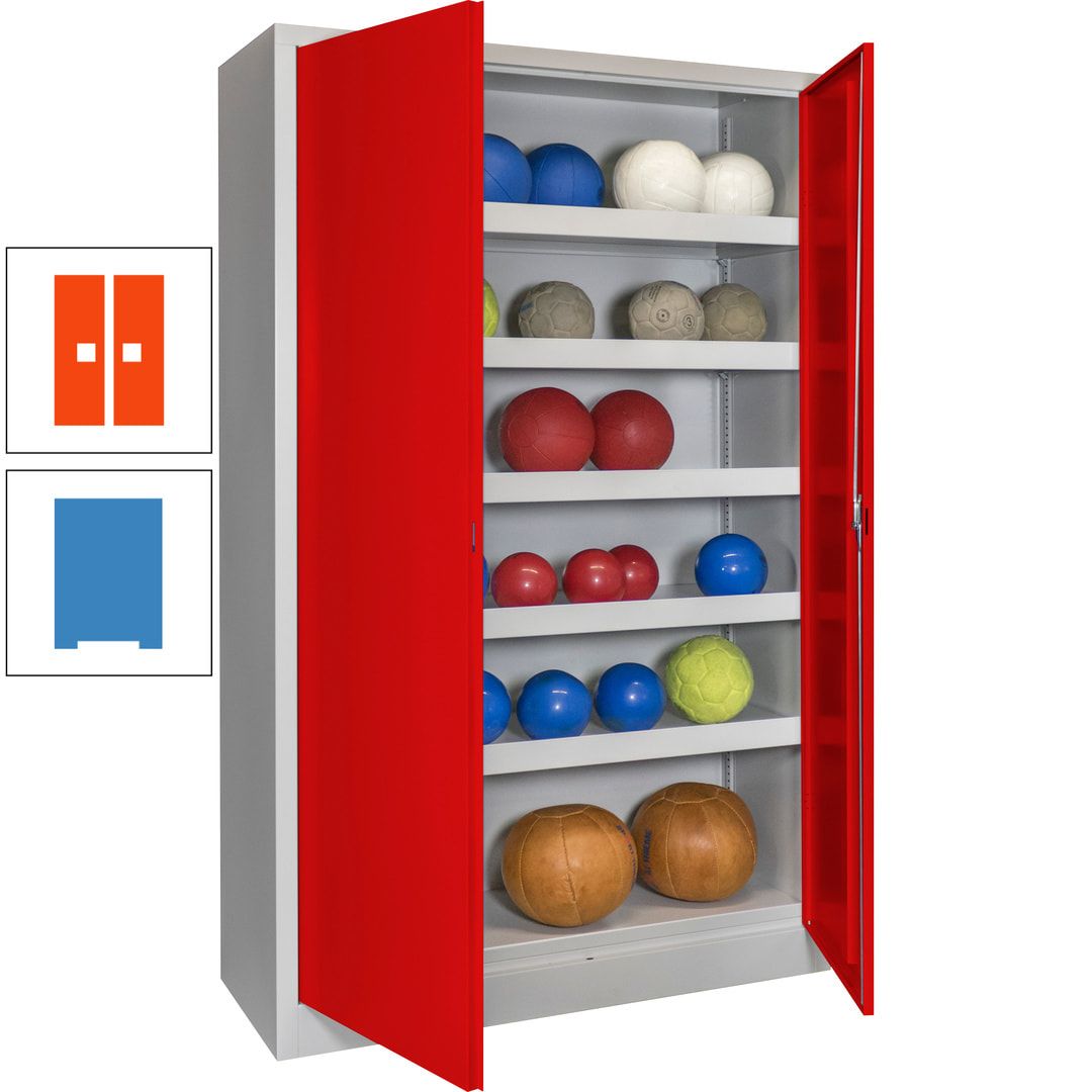 Ballschrank - Vollblechtüren - 5 Böden - 1.950x1.200x500 mm (HxBxT) - anthrazitgrau