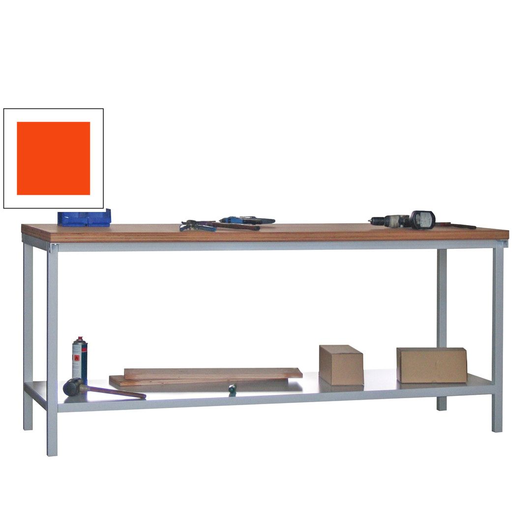 Werkbank mit Ablageboden - 900 x 2.000 x 700 mm (HxBxT) - Traglast 1.400 kg - anthrazitgrau