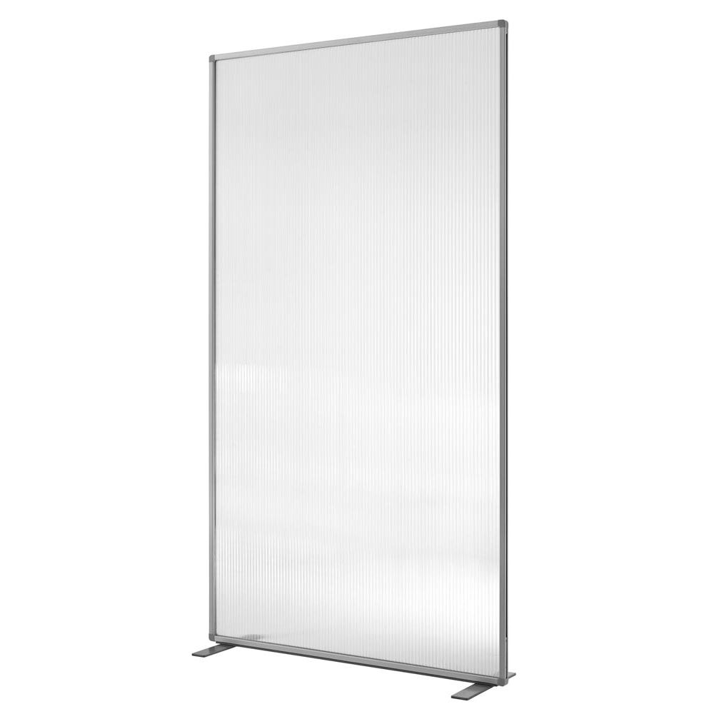 Raumteiler mit Sichtschutz aus Polycarbonat 1.800 x 1.000 x 350 mm (HxBxT), Aluminium