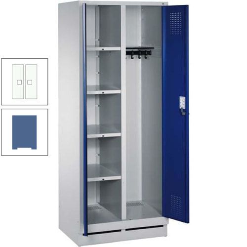 Mehrzweckschrank, Doppeltüren, Füße, 2 Abteile a 300 mm, Korpus anthrazitgrau, Tür anthrazitgrau, 1.800 x 600 x 500 mm (HxBxT)