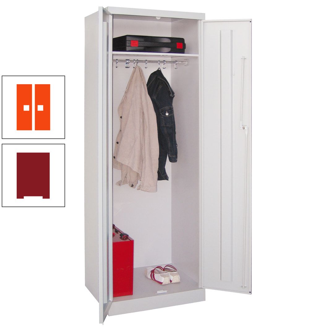 Garderobenschrank - 1 Fachboden - Kleiderstange - 1.800x600x500 mm (HxBxT) - Zylinderschloss - anthrazitgrau