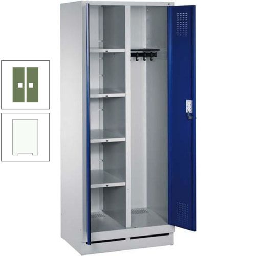 Mehrzweckschrank, Doppeltüren, Füße, 2 Abteile a 300 mm, Korpus anthrazitgrau, Tür anthrazitgrau, 1.800 x 600 x 500 mm (HxBxT)
