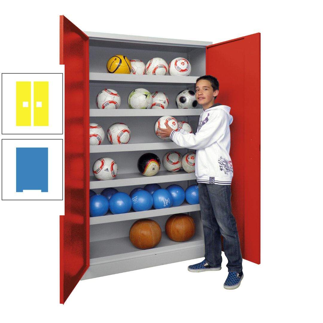 Ballschrank - Vollblechtüren - 5 Böden - 1.950x1.500x500 mm (HxBxT) - anthrazitgrau